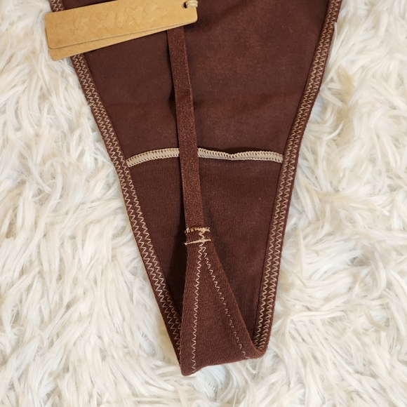 SKIMS COTTON JERSEY T-STRING THONG | CHOCOLATE/4X - Picture 12 of 13